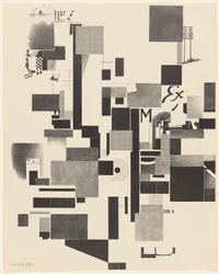 Cím nélkül, 6. 2. a portfólióból Merz 3. Kurt Schwitters 6 litográfia. Merz mappa. A Merz kiadó első portfóliója (Merz 3. Kurt Schwitters 6 lithos. Merz Portfolio. First Portfolio of the Merz Publisher)