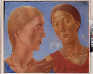 Kettejük. Kuzma Szergejevics Petrov Vodkin (Petrov-Vodkin) festménye (Kouzma Petrov Vodkin) (Petrov-Vodkin) (1878-1939), olaj, vászon