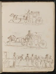 Tanulmányok "egy londoni taxisofőrről", "a Cittadine sofőrről - Genova" és "a genovai Cittadine standról", "június 26/61"