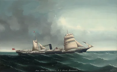 Az indokínai gőzhajó, Lightning vitorla és gőz alatt, 1892