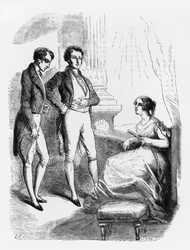 Rastignac bemutatta Madame de Nucingennek, illusztrációja Honore de Balzac (1799-1850) „Le Pere Goriot”-ból