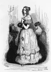 Illusztráció Langeais hercegnőhöz, Honore de Balzac (1799-1850) regénye a Human Comedy című többkötetes gyűjteményből, Laisne metszet
