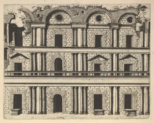 Palota homlokzatának romja [M. Agrippa palotája] a „Ruinarum variarum fabricaru...” sorozatból, 1554