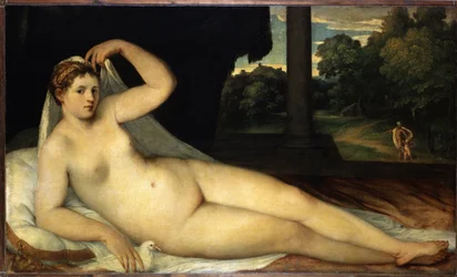 Vénusz (Vénusz). Lambert Sustris festménye (1515 vagy 1520-1591 után). Olajfestmény