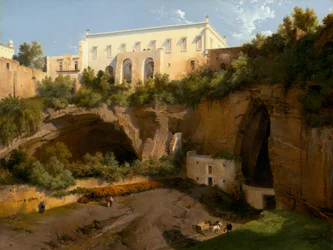 Egy villa látképe, Pizzofalcone, Nápoly, 1819 körül (olaj, vászon)