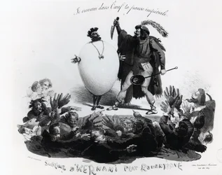"Hernani Sublime, egy romantikus tányér", Hernani karikatúrája, Victor Hugo (1802-85), 1830 körül (lásd még 239200)