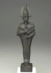 Ozirisz álló mumiforma alakja, ie 664-332 (bronz)