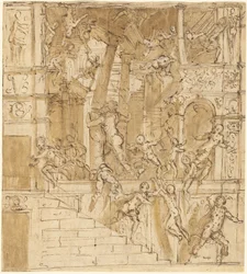 Sámson lerombolja a templomot
