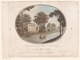 Kilátás Ranstonra Dorsetshire-ben Ranston Dorsethshire-ben La Seigneurie de Jh Ryves Ecuyer. (cím a tárgyon) Jardins Anglais (sorozat címe az objektumon) Angol kertek (sorozat címe)