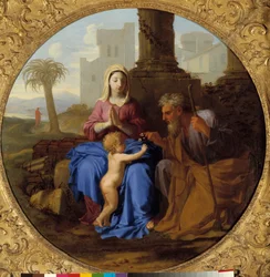 Szűz és gyermek Szent Józseffel, Laurent de La Hyre festménye (1606-1656)