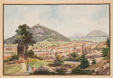 Karlsbad Karlovy Vary képe, 1800 körül.