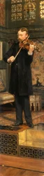 Maurice Sons portréja hegedül az Alma-Tadema stúdiójában