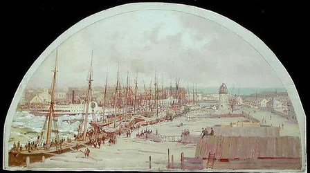 A chicagói nagy árvíz 1849-ben (olaj, vászon)