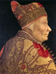 Francesco Foscari dózse (1373-1457) portréja, Lazzaro Bastiani (1429-1512) festménye, olajtábla, 52x41 cm