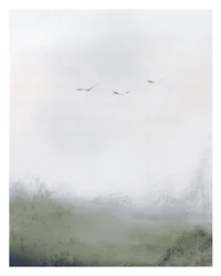 Birds Flying Over A Field, 2018 körül (vegyes technika)