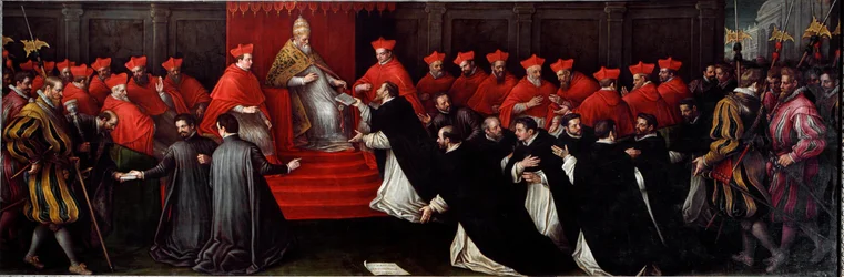 III. Honorius, született Cencio Savelli, 1216-tól 1227-ig pápa, 1216-ban jóváhagyta Szent Domonkos reguláját a Prédikátorok Rendjének, a ma domonkosokként ismert rendnek az alapításához. Leandro da Ponte, más néven Leandro Bassano (1557-1622) festménye