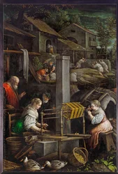 July (Spinning and weaving) (festmény vászonra)