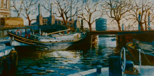 Grosvenor Dock, 2001, a Thames Dockban kikötött hajó