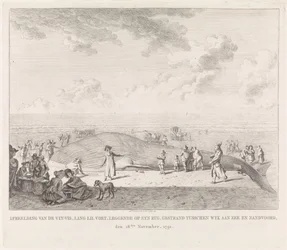 Finom bálna a zandvoorti tengerparton A Wyk aan Zee és Zandvoord között rekedt Vin-Vis (...) képe, 1791. november 18. (cím az objektumon)