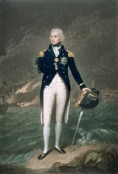 Sir Horatio Nelson, K.B., a kék ellentengernagy, vésett és kiadó: William S. Barnard (1774-1849), pub. 1798 (színes litó)
