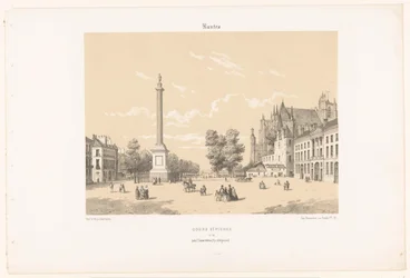 Kilátás a Maréchal-Foch térre és a Cours Saint-Pierre-re Nantes-ban Nantes. Cours St. Pierre (cím a tárgyon) Kortárs Franciaország (sorozat címe) La France de nos jours (sorozat címe)