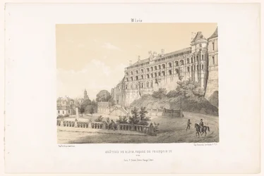 Kilátás a Blois-i kastély I. Ferenc király homlokzatára blois. Château de Blois, François Ier homlokzata. (cím a tárgyon) Kortárs Franciaország (sorozat címe) La France de nos jours (sorozat címe)