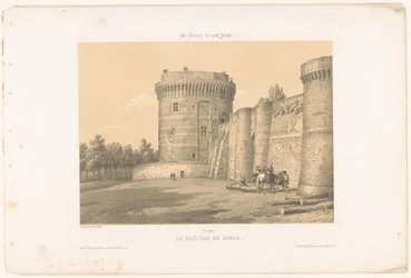 Kilátás Dinan várának egyik tornyára Le Château de Dinan (cím a tárgyon) Kortárs Franciaország (sorozat címe) La France de nos jours (sorozat címe a tárgyon)
