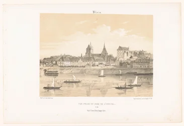 Kilátás a bloisi kórházra a Loire túloldaláról blois. Vue-díj en face de l
