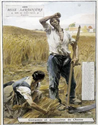 Szüret – Lhermitte, bolti naptár „A gyönyörű kertész”, 1898. augusztus