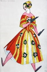 Jelmezterv G. Rossini A varázsjátékbolt című baletthez, 1919