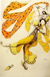 Odaliszk. Jelmezterv N. Rimszkij-Korszakov Seherezádé című balettjéhez, 1910