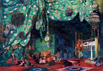 Díszletterv a Seherezádé baletthez, körülbelül 1913