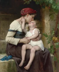 "Mere et fille" (Anya és gyermeke) Leon Jean Basile Perrault (1832-1908) festménye 1894 Magángyűjtemény