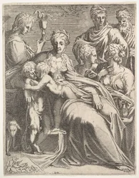 Szűz és gyermek a szentekkel, kb. 1550-56.