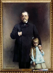 Louis Pasteur francia orvos (1822-1895) portréja kislányával, Camille Vallery Radot Leon Joseph Bonnat (1833-1922) festménye 1886 Párizs, Pasteur múzeum - Louis Pasteur francia orvos (1822-1895) portréja - lánya, C