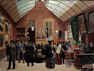 századi eladóterem. Leon Joseph Voirin (1833-1887) festménye