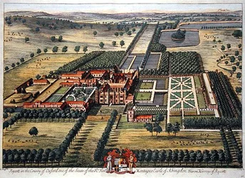 Rycott Oxford megyében Johannes Kip (1652-1722 körül) metszete (metszet) (metszet)