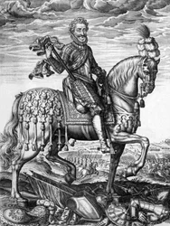 IV. Henrik (1553-1610) francia király 1589-1610 között, metszet Leonard Gaultier