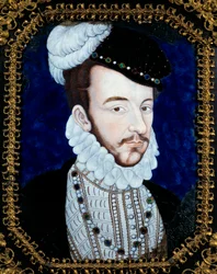 IX. Károly francia király (1550-1574) portréja. Leonard Limosin (1505-1577) festménye