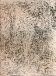 Szénrajz, amely vízözönt ábrázol, a Királyi Könyvtárból, Windsor Castle, 1883