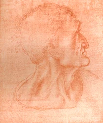 Tanulmány Júdás fejének az "Utolsó vacsora" c. 1494-c1499 1883-ban.