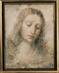 A Megváltó Krisztus feje. Leonardo da Vinci tanítványának rajza