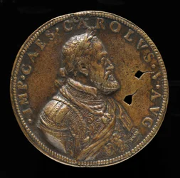 V. Károly, 1500-1558, spanyol király 1516-1556, Szent-római császár 1519 [előlap], 1547 vagy utána.