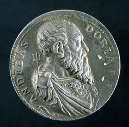 Andrea Doria (1466-1560) portrémedalionja (előlap), 1541 körül (ezüst) (a hátoldalt lásd: 122338)