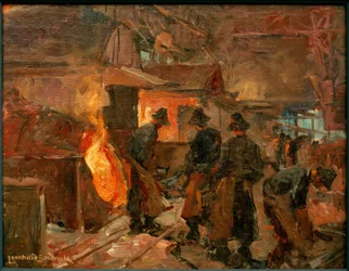 Leonhard Sandrock, az acélműben