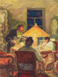 Lev Tolsztoj családjával, Paszternak, Leonyid Oszipovics (1862-1945). Olajfestmény