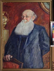 A forradalmár Pierre (Pjotr) Alekszejevics Kropotkin (Pjotr ​​A. Kropotkin) gróf portréja (1842-1921). Leonyid Oszipovics Paszternak (1862-1945) festménye, tempera, vászon