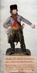 Francia forradalom: „” a Forradalmi Bizottság tagja”” Gouache des freres Lesueur (XVIII. század). Musee Carnavalet, Párizs