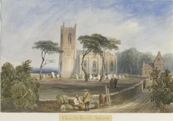 Ipstones templom: akvarell festészet, és [c 1830-1840]