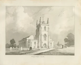 Kingswinford templom: szépia rajz, 1837